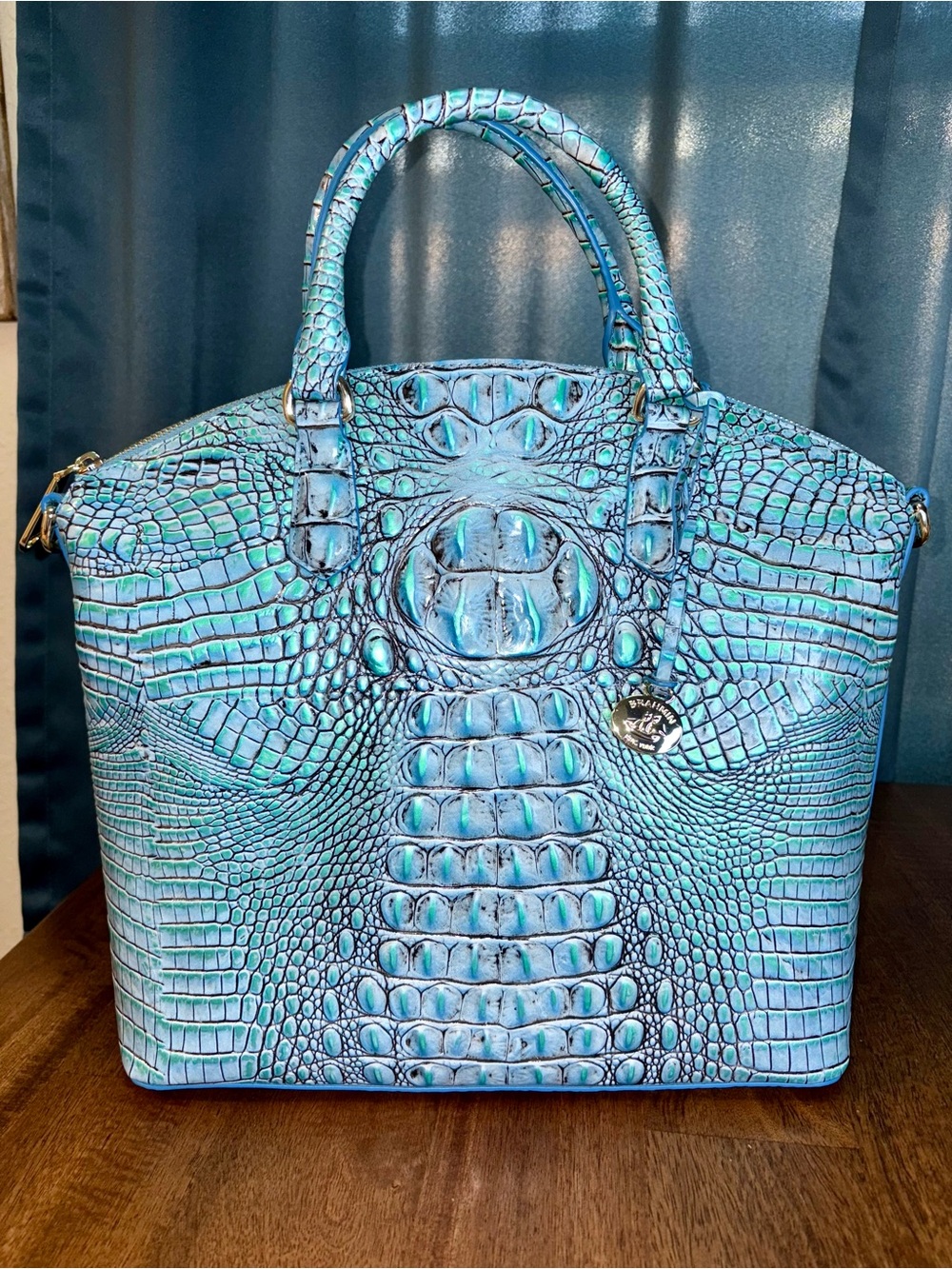 Brahmin NWT Lrg Duxbury - Multi Esplanade Solid - 3 Full Eyes - Metallic - Picture 2 of 16